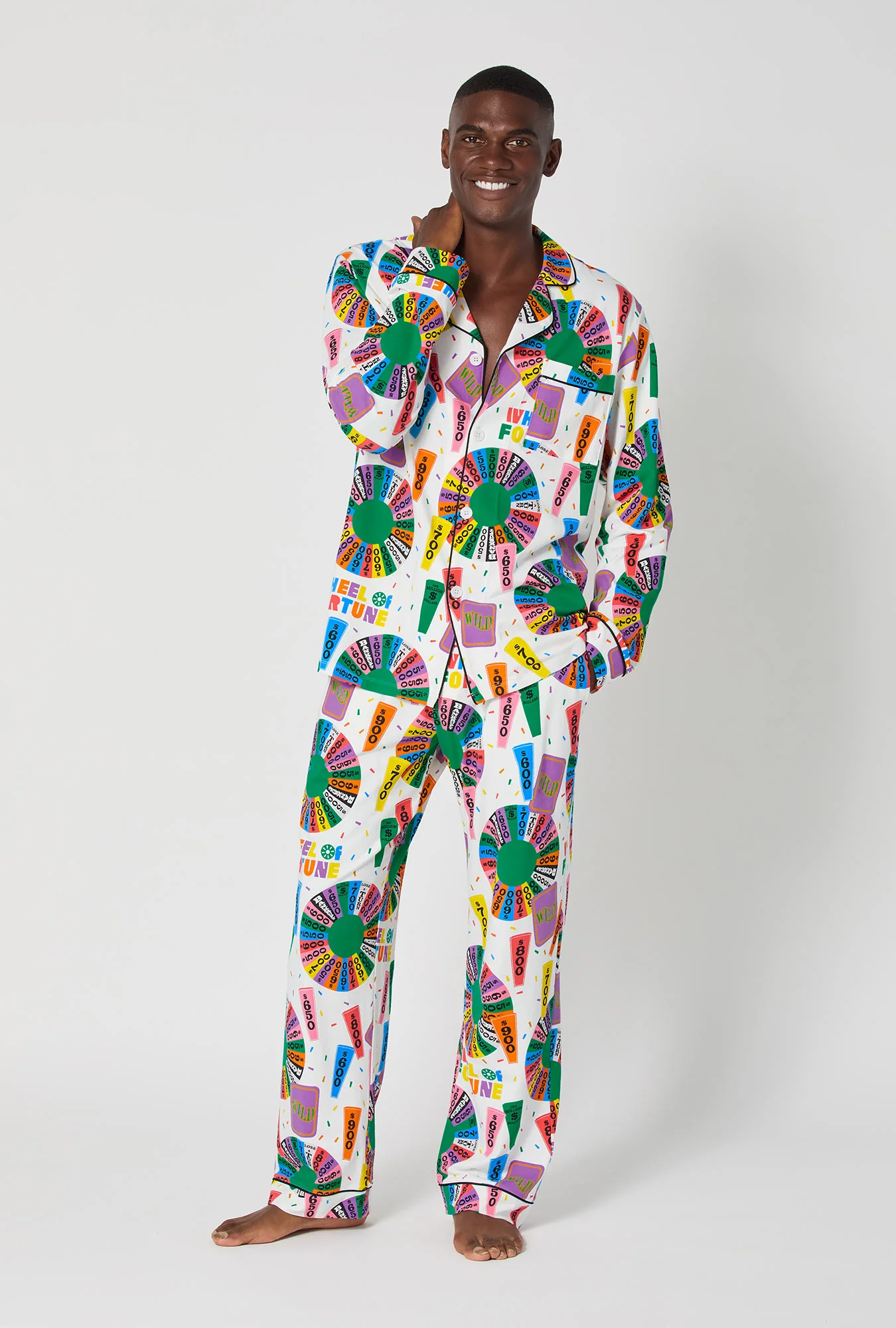 Wheel Of Fortune Men's Long Sleeve Classic Stretch Jersey Pj Set - Image 2