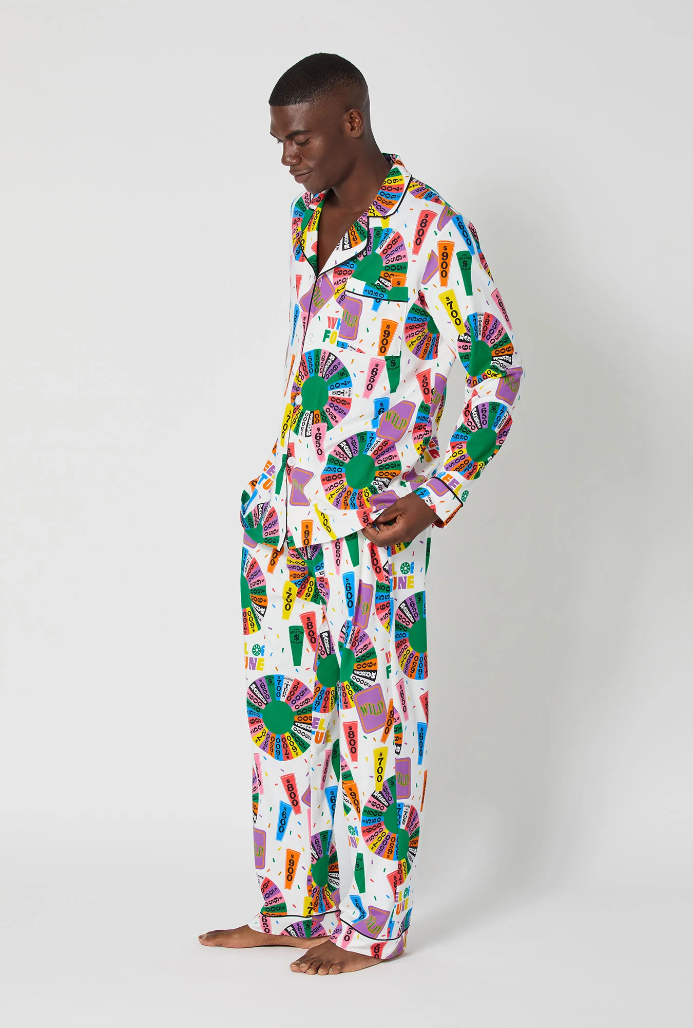 Wheel Of Fortune Men's Long Sleeve Classic Stretch Jersey Pj Set - Image 3