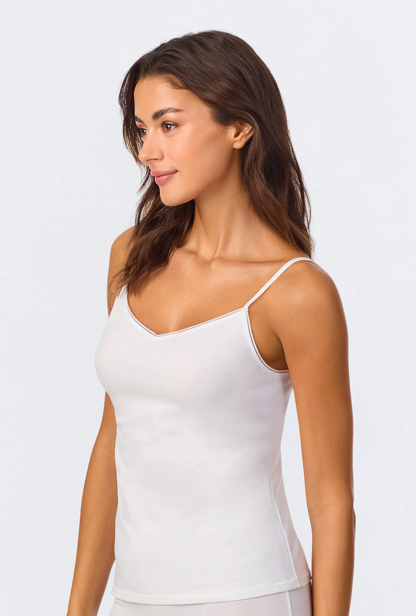 White Stretch Jersey Cami - Image 4