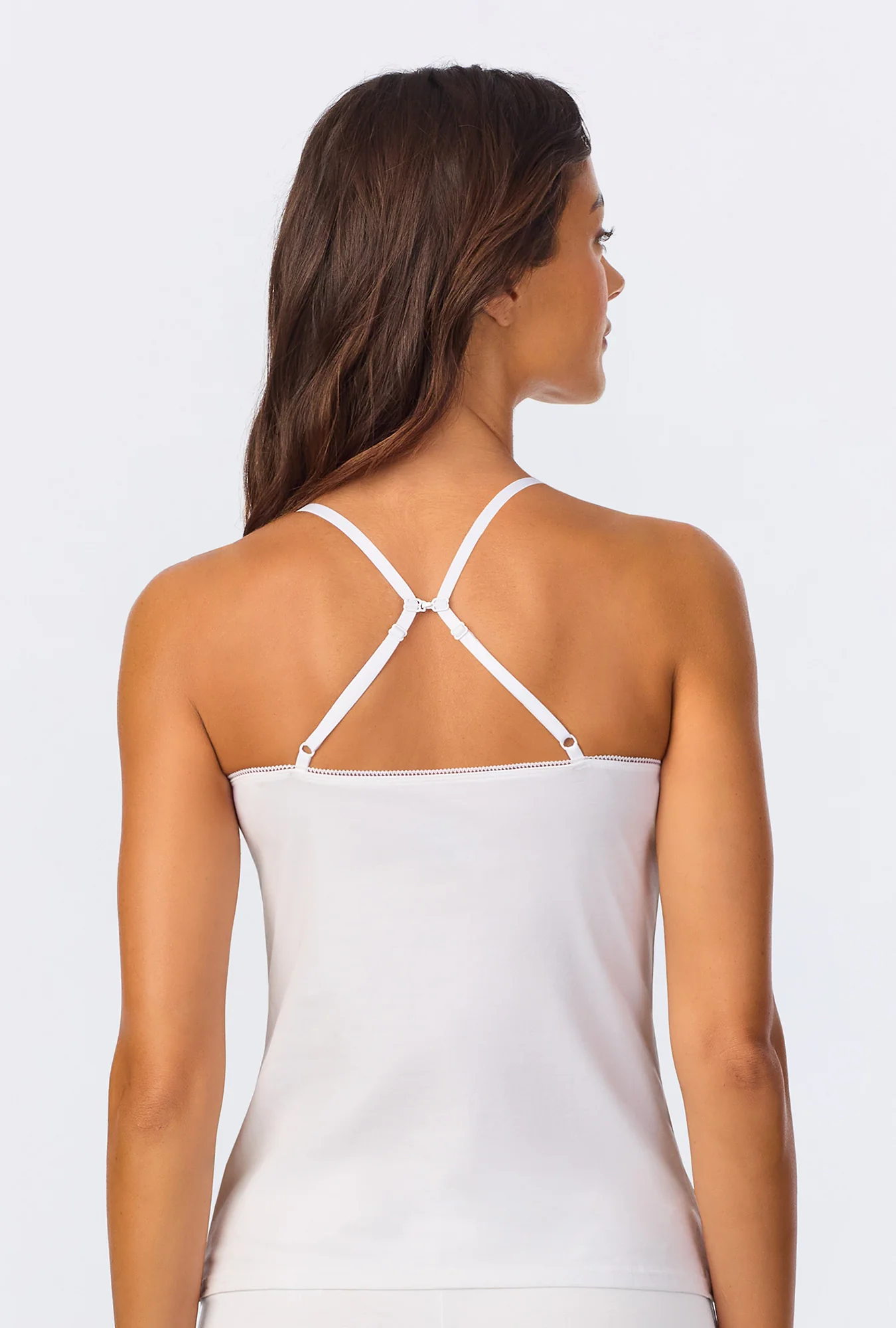 White Stretch Jersey Cami - Image 6