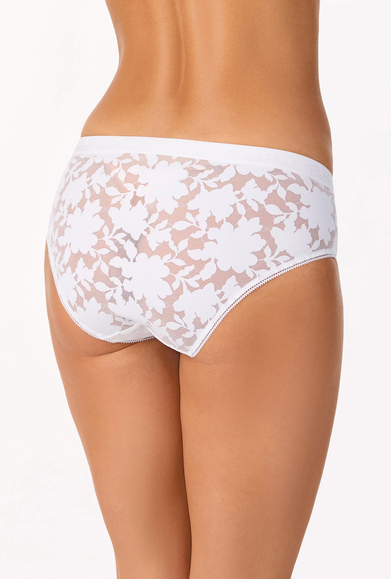 White Stretch Lace Hipster Underwear - Image 2