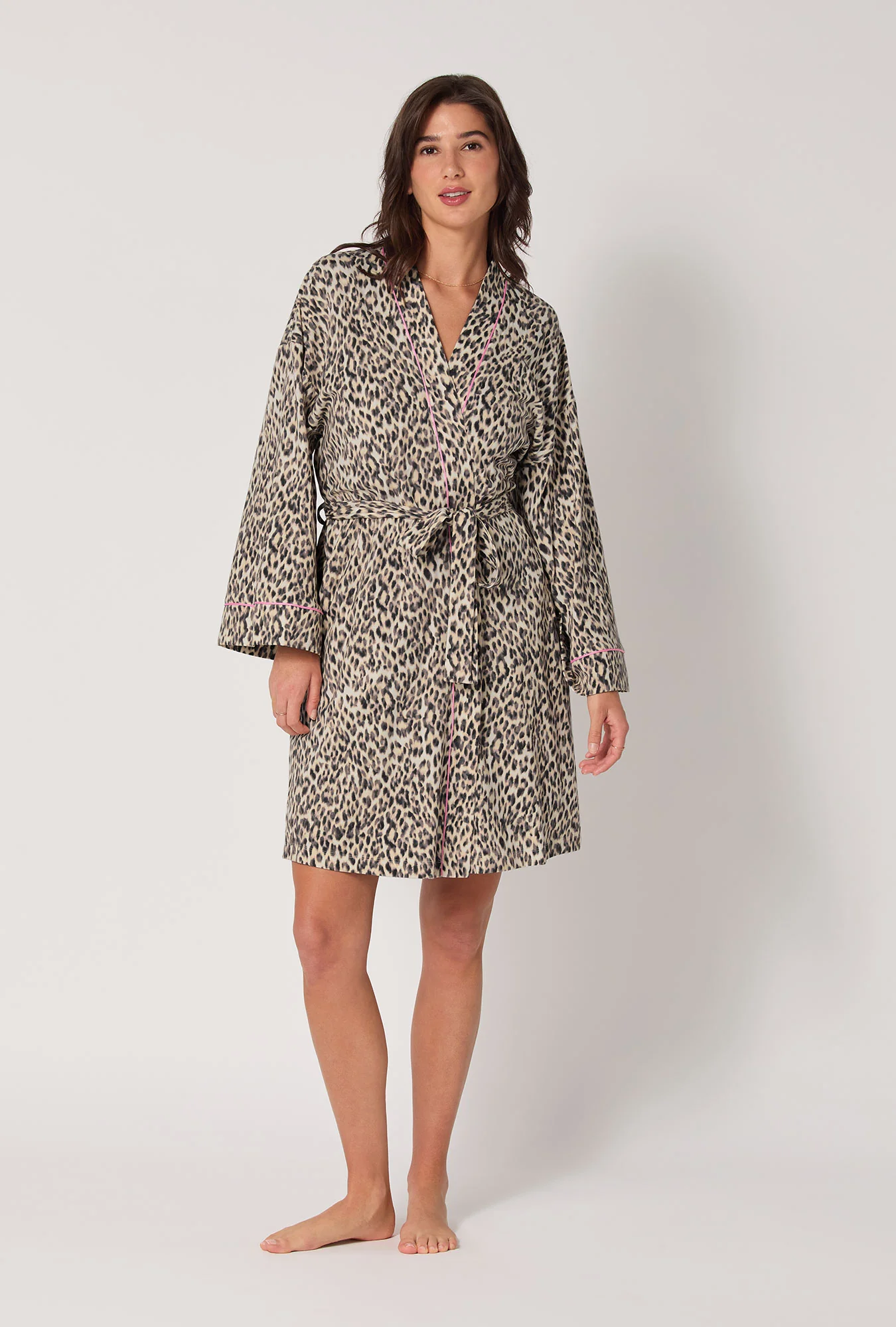 Wild Thing Banded Collar Stretch Jersey Robe - Image 2