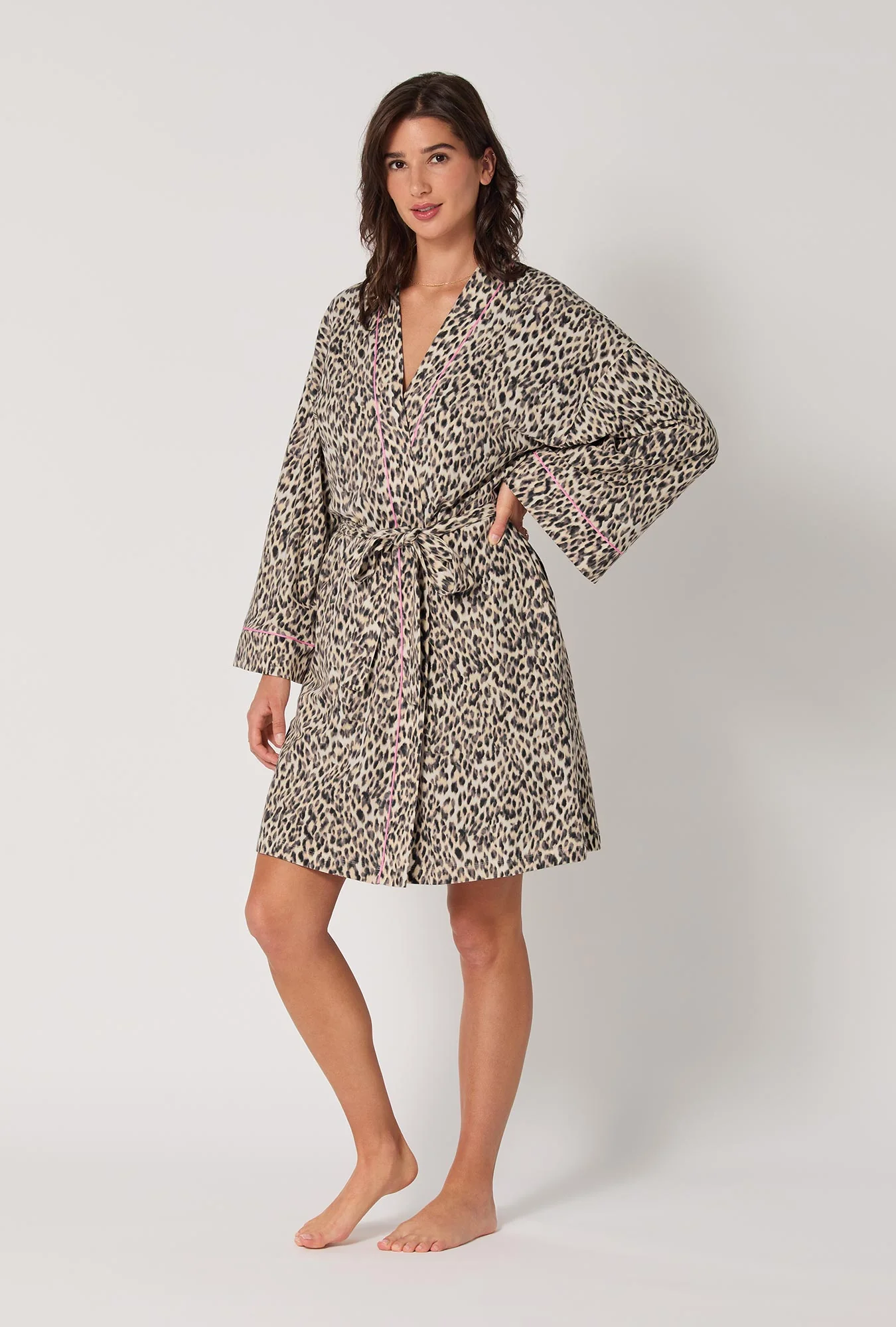Wild Thing Banded Collar Stretch Jersey Robe - Image 3