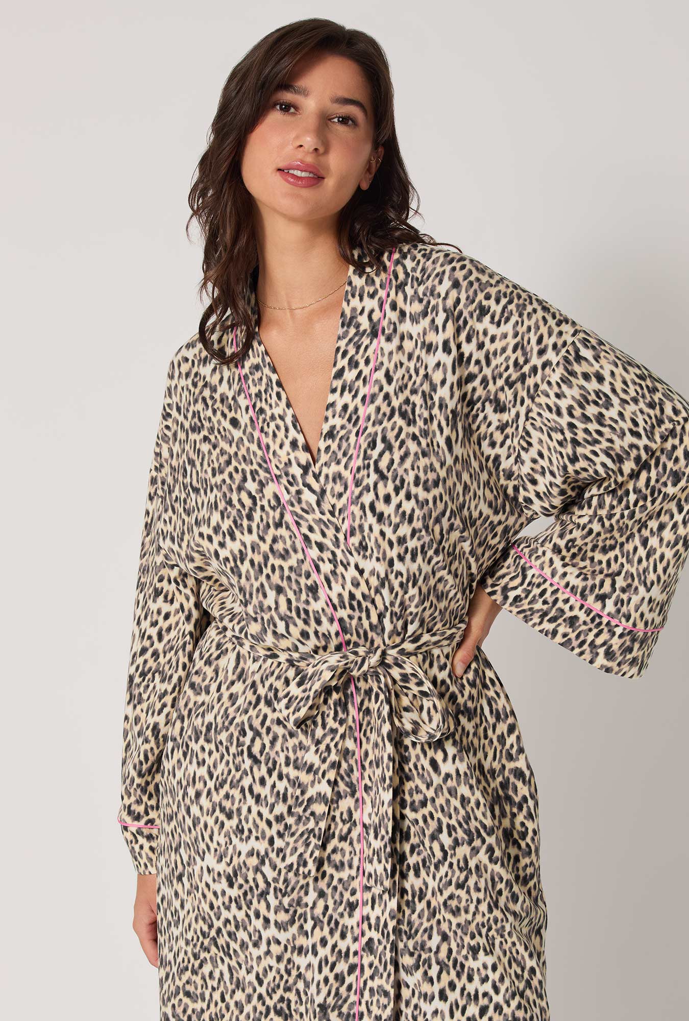 Wild Thing Banded Collar Stretch Jersey Robe - Image 4