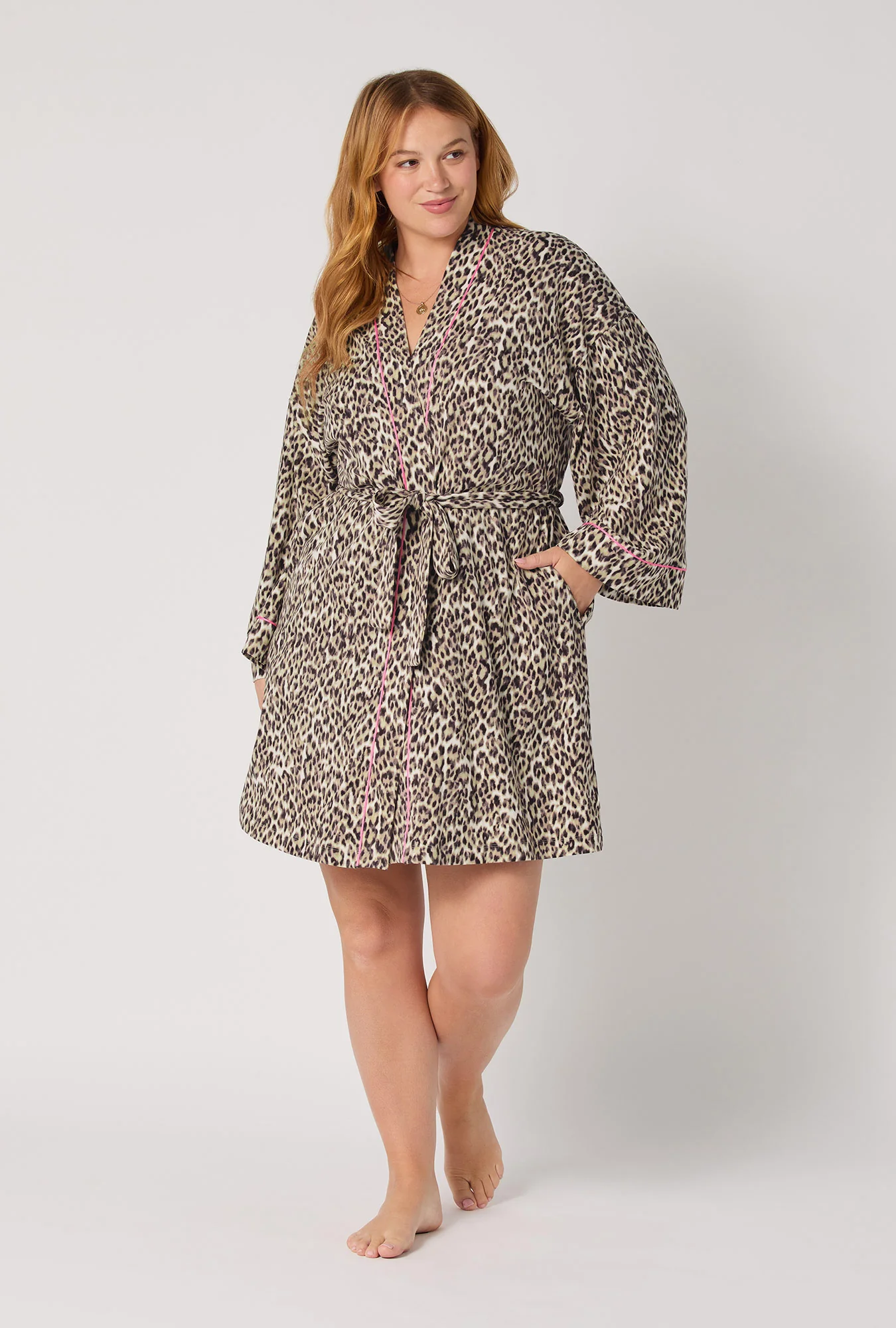 Wild Thing Banded Collar Stretch Jersey Robe - Image 7