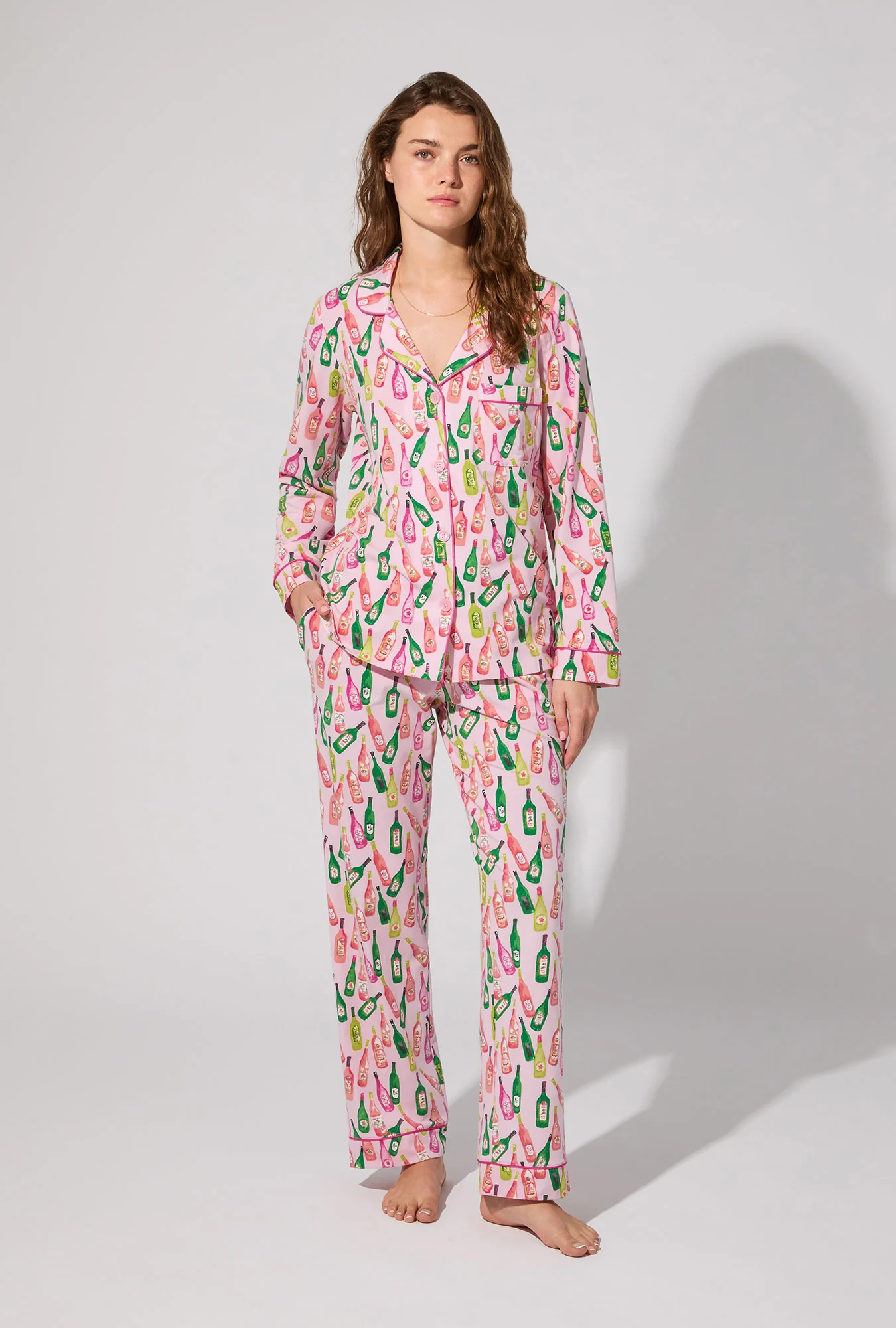Wine Tour Long Sleeve Classic Stretch Jersey PJ Set