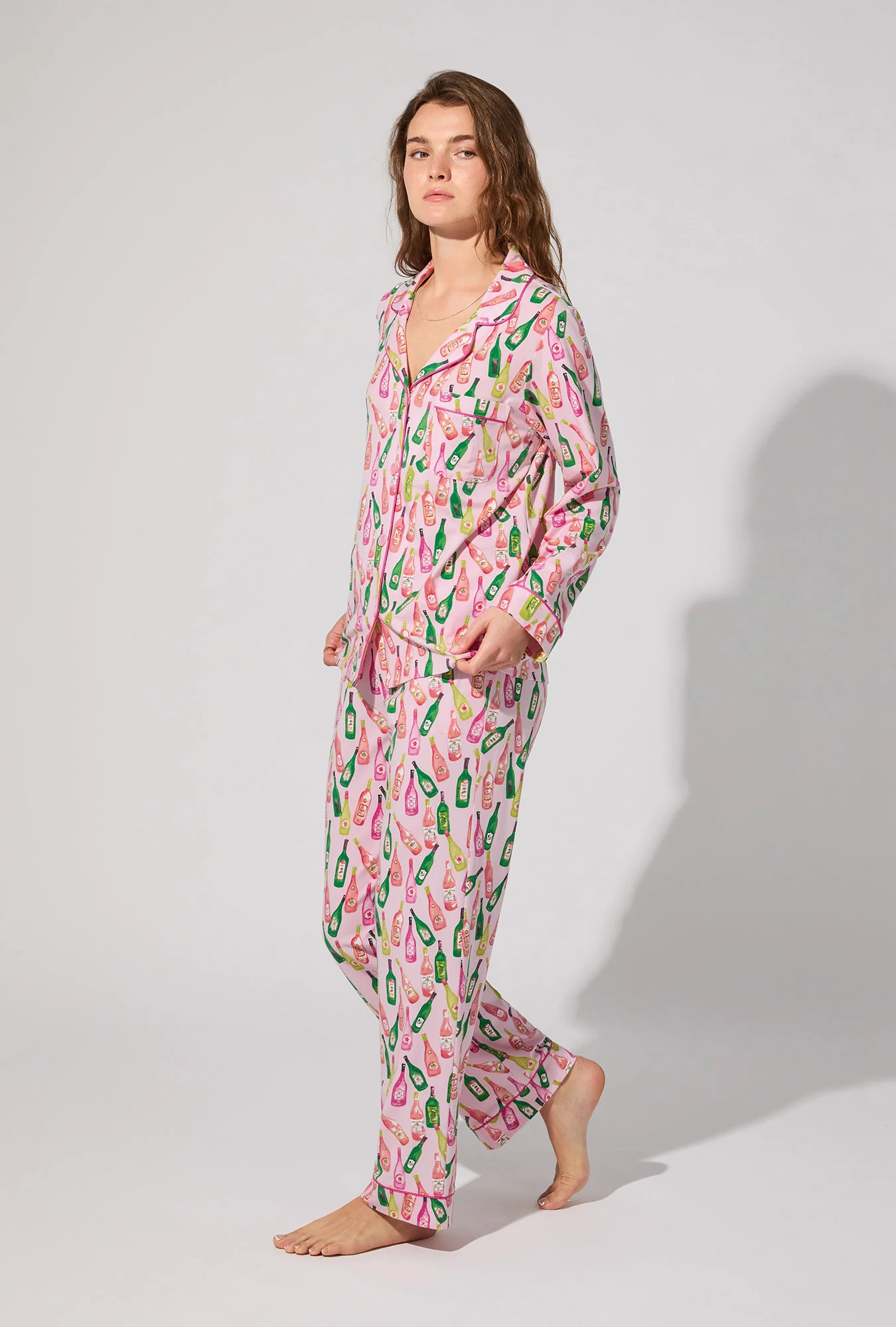 Wine Tour Long Sleeve Classic Stretch Jersey PJ Set - Image 2