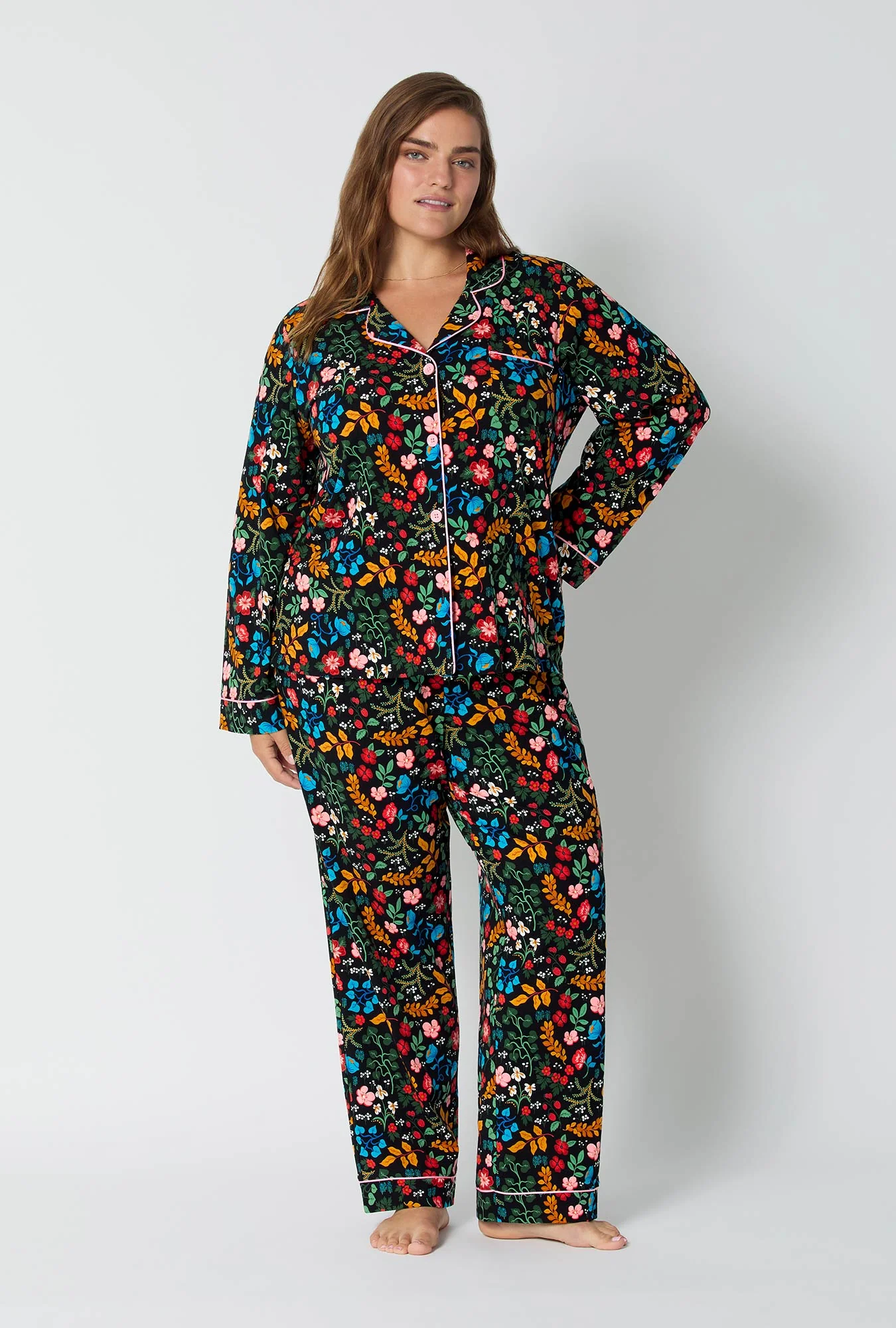 Winter Blooms Long Sleeve Classic Stretch Jersey Pj Set - Image 5