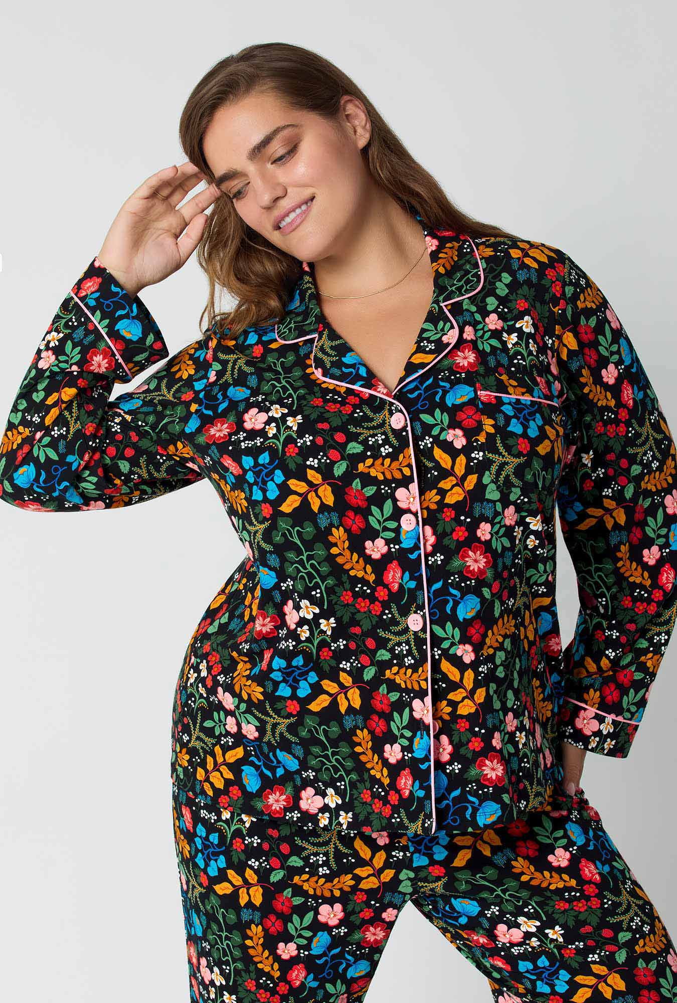 Winter Blooms Long Sleeve Classic Stretch Jersey Pj Set - Image 7