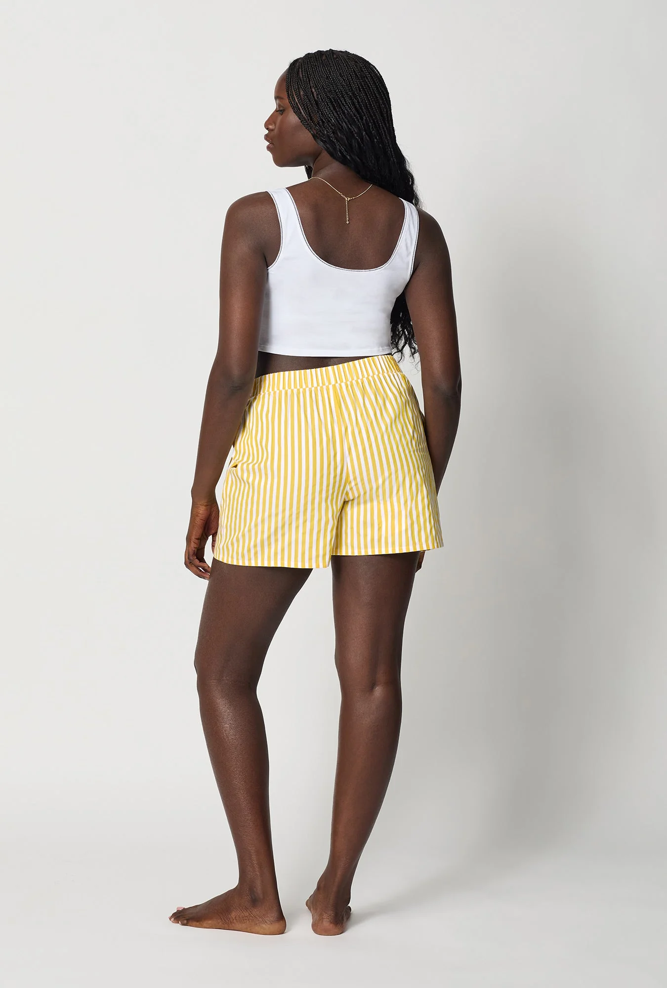 Yellow 3D Stripe Cotton Sateen Boxer Short - Image 2