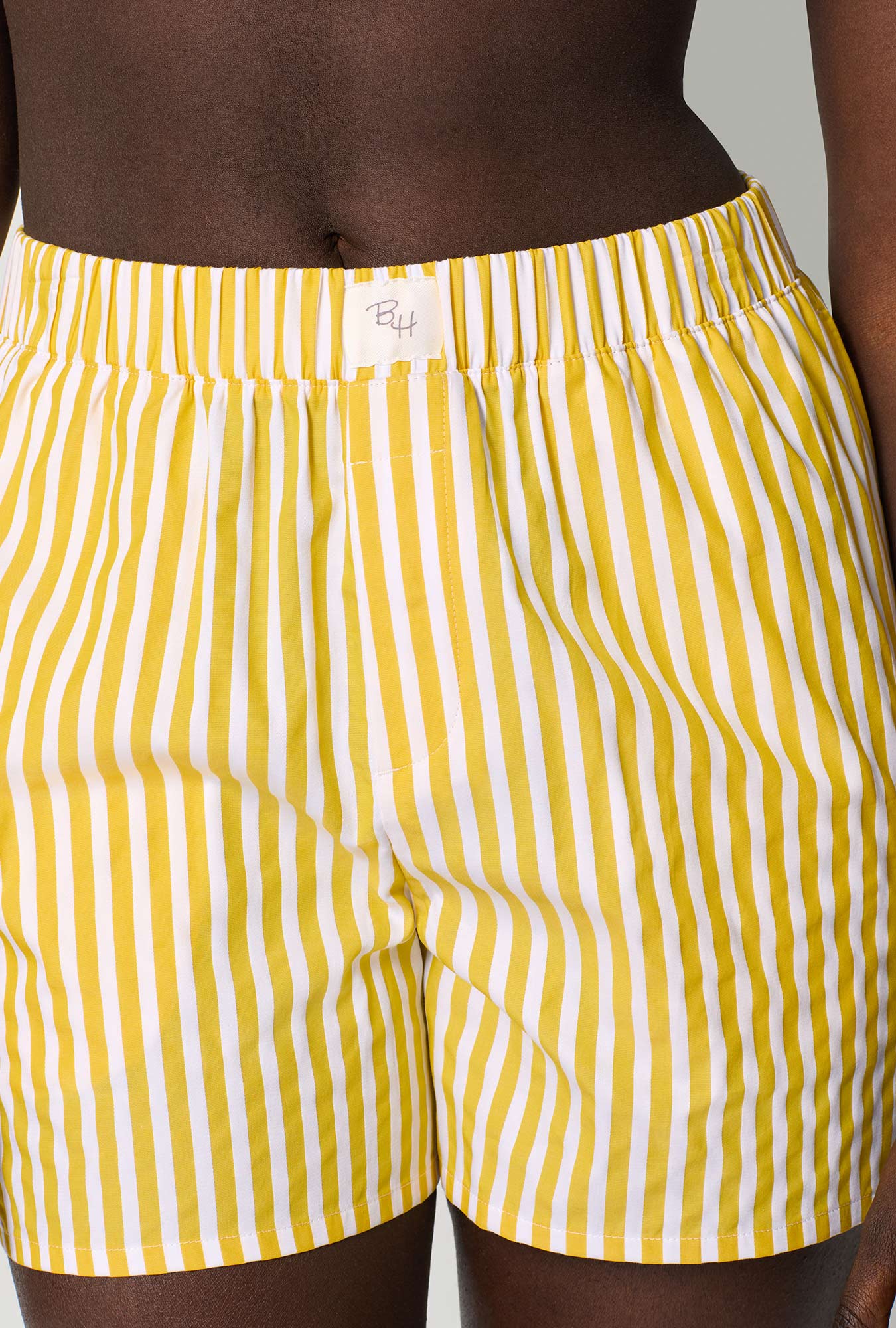 Yellow 3D Stripe Cotton Sateen Boxer Short - Image 4