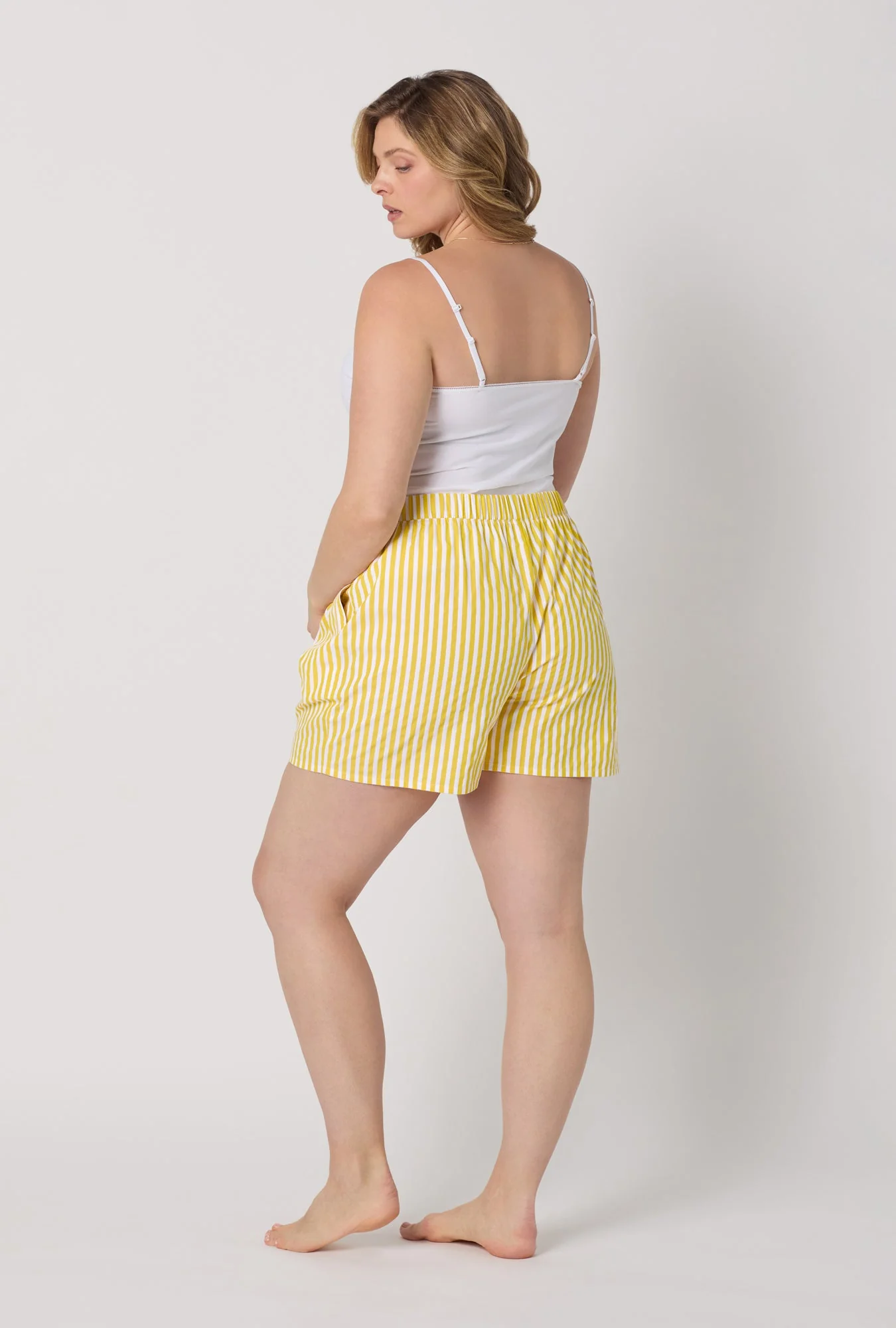Yellow 3D Stripe Cotton Sateen Boxer Short - Image 6